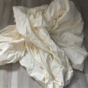 Brooklinen Flat Sheet cotton classic percale bedding Cream (queen) breathable